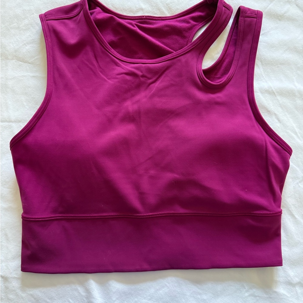 Women’s Magenta Asymmetric Sports Tank Top